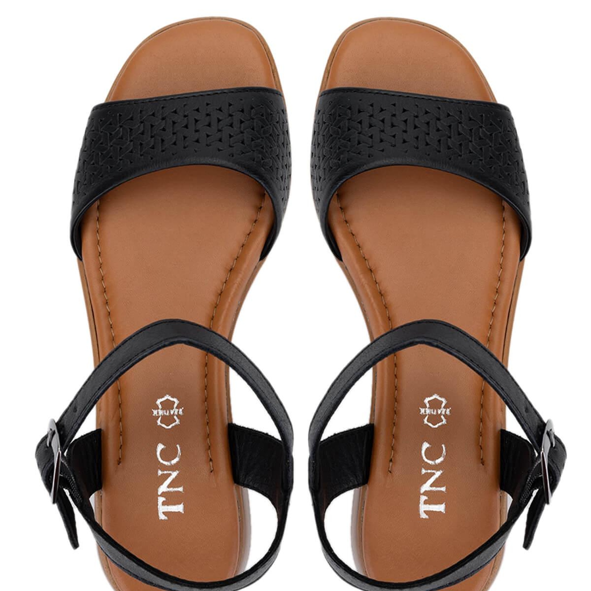 Tamer Tanca Kadın Hakiki Deri Siyah Deri Topuklu Sandalet