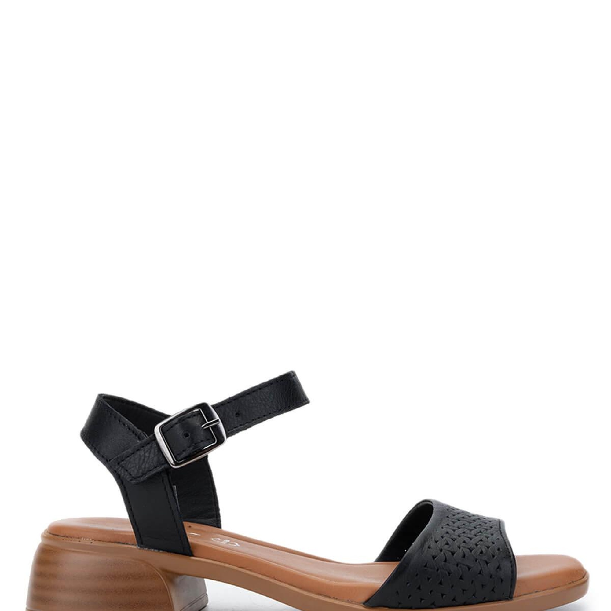 Tamer Tanca Kadın Hakiki Deri Siyah Deri Topuklu Sandalet