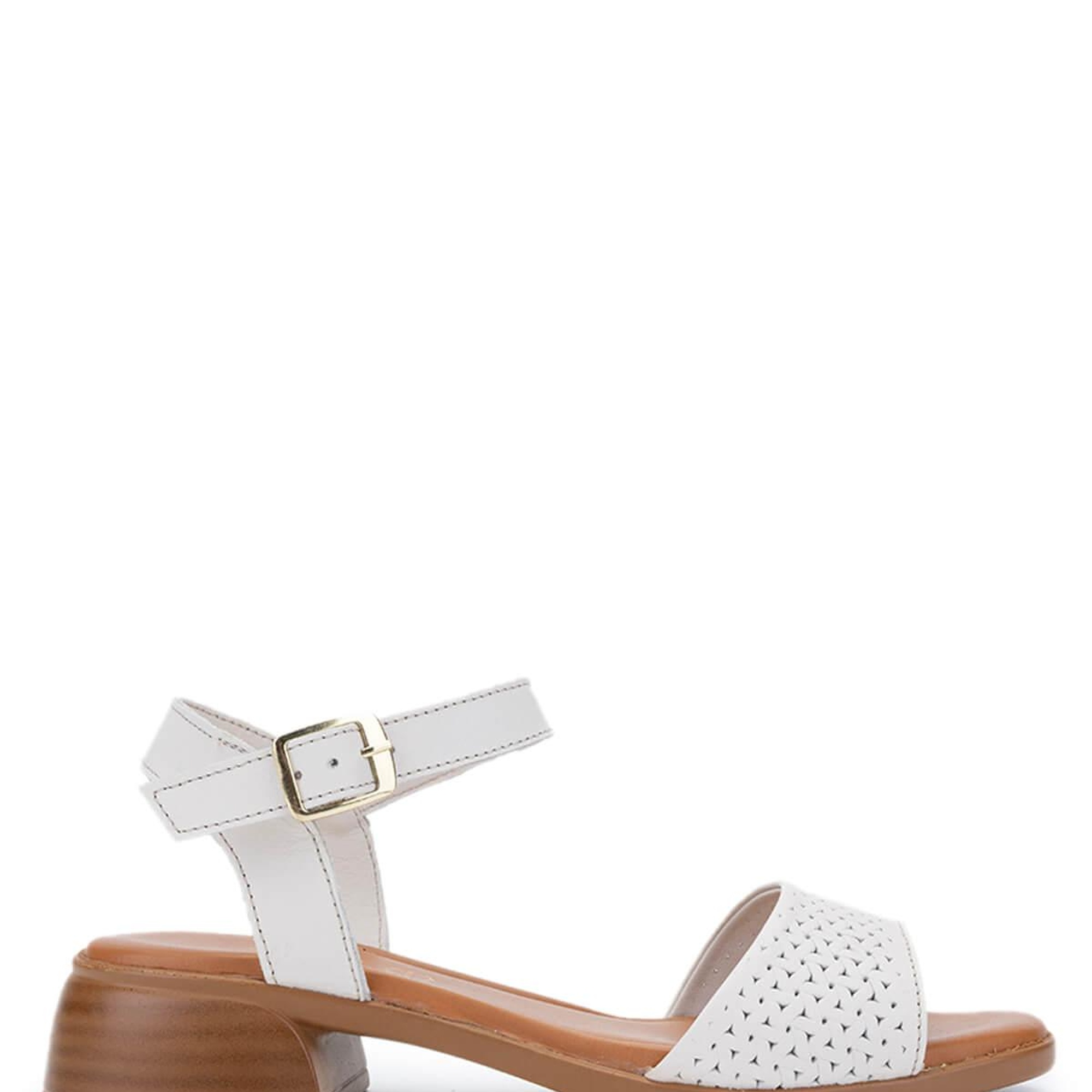 Tamer Tanca Kadın Hakiki Deri Açık Bej Topuklu Sandalet