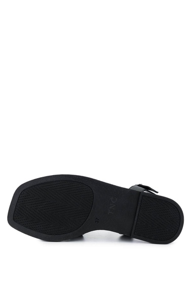  Tamer Tanca Kadın Hakiki Deri Siyah Düz Sandalet