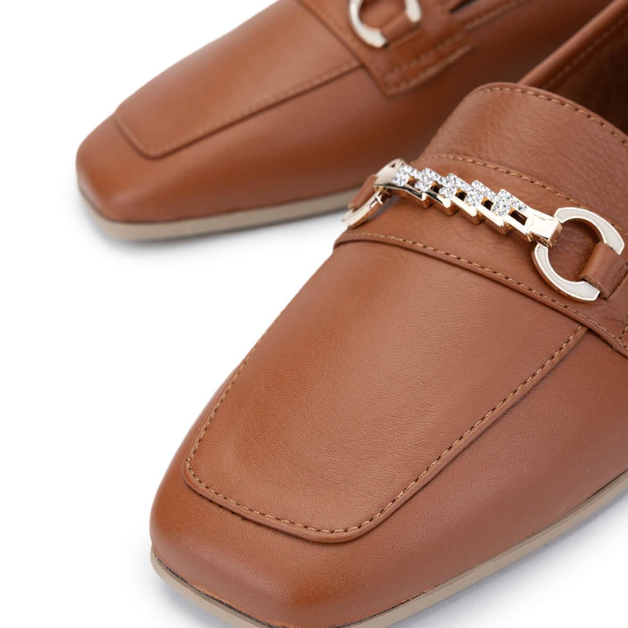 Tamer Tanca Kadın Hakiki Deri Taba Deri Loafer Ayakkabı