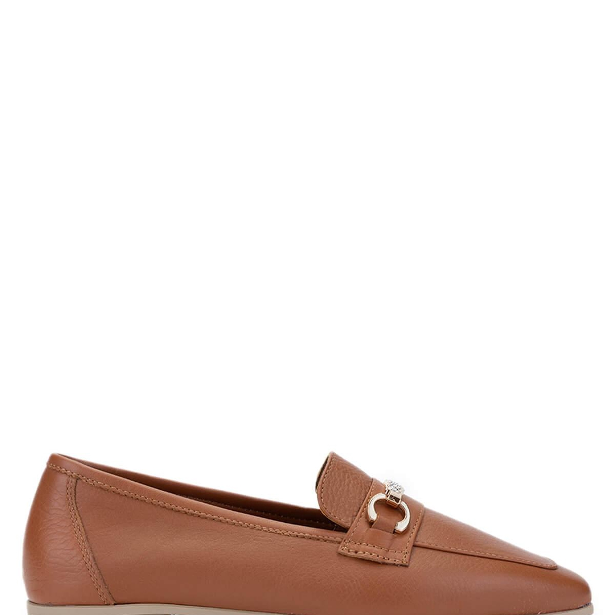 Tamer Tanca Kadın Hakiki Deri Taba Deri Loafer Ayakkabı