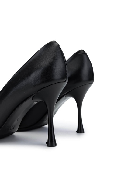  Tamer Tanca Kadın Hakiki Deri Siyah Deri Topuklu Ayakkabı