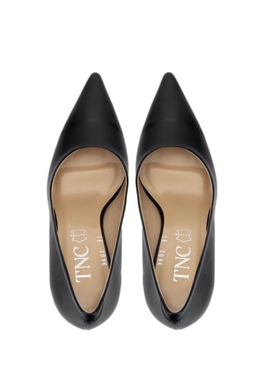  Tamer Tanca Kadın Hakiki Deri Siyah Deri Topuklu Ayakkabı