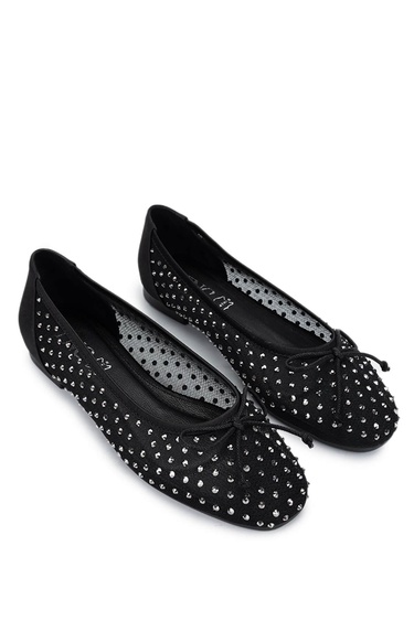  Tamer Tanca Kadın Hakiki Deri Siyah Babet Ayakkabı