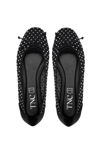  Tamer Tanca Kadın Hakiki Deri Siyah Babet Ayakkabı