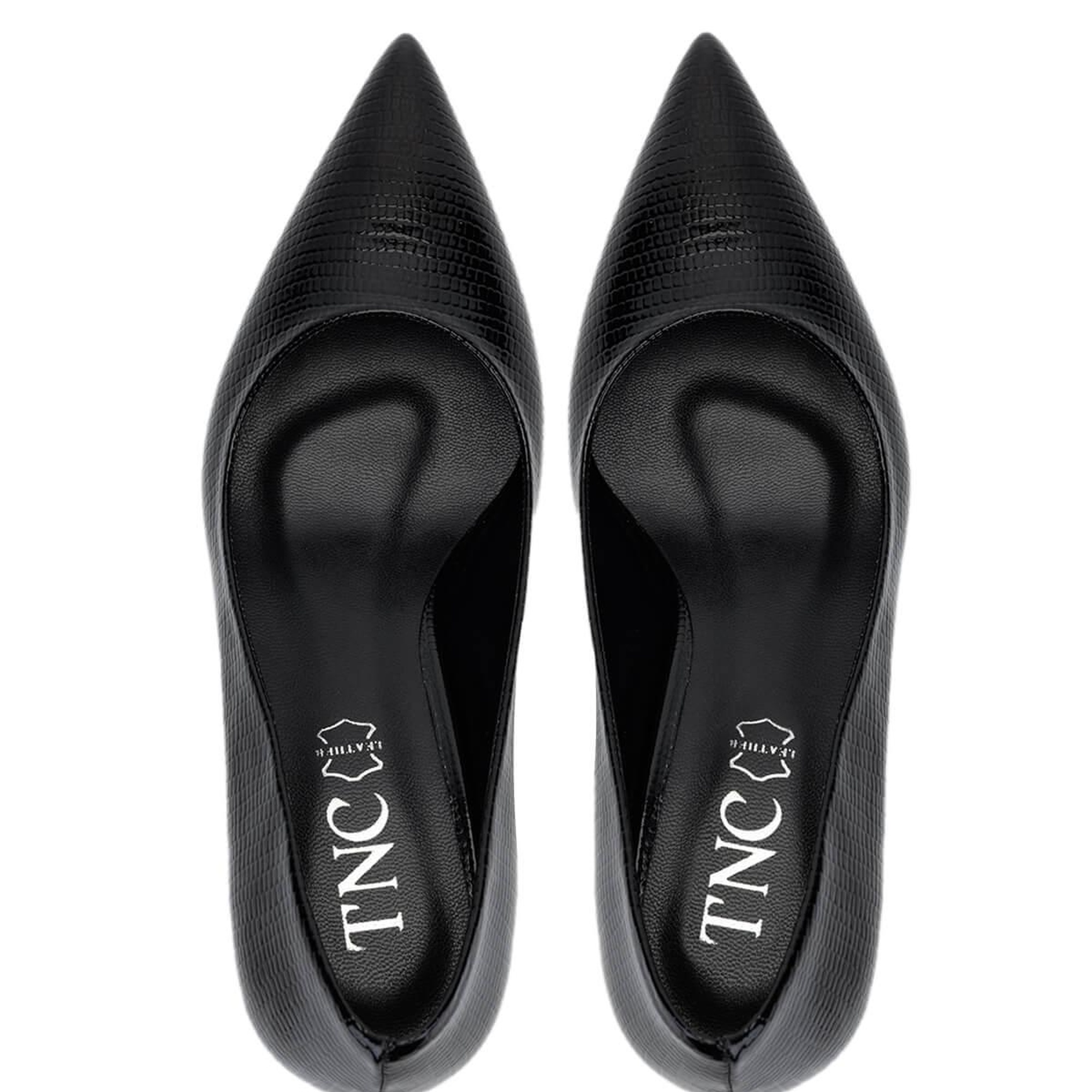 Tamer Tanca Kadın Vegan Siyah Baskı Topuklu Ayakkabı