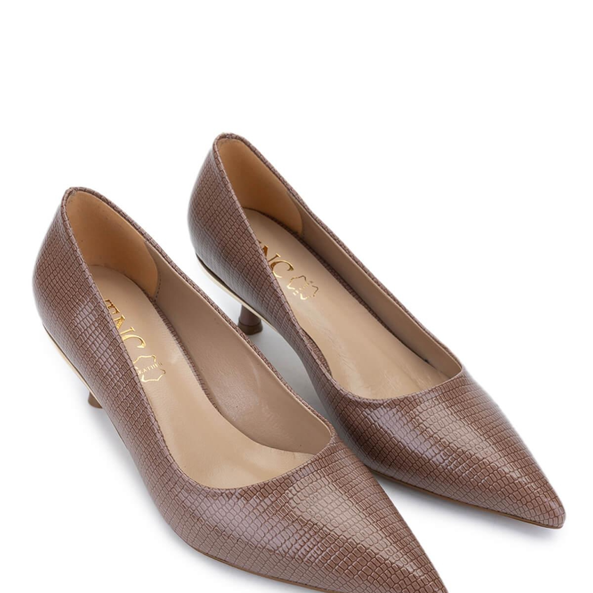 Tamer Tanca Kadın Vegan Vizon Baskı Topuklu Ayakkabı