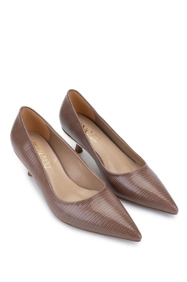  Tamer Tanca Kadın Vegan Vizon Baskı Topuklu Ayakkabı