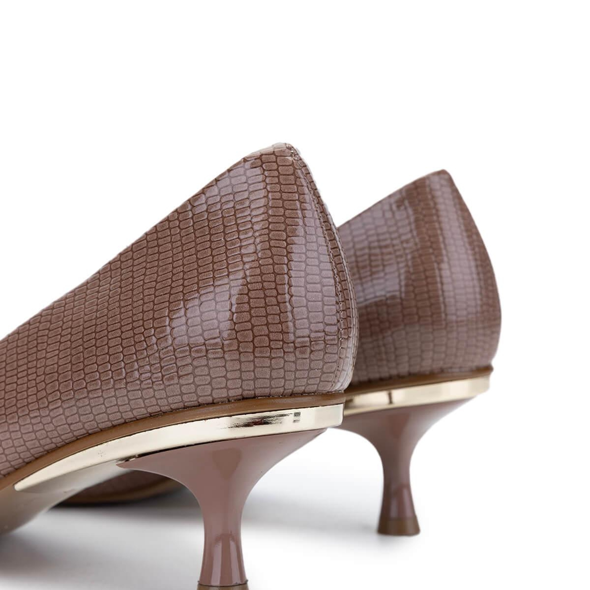 Tamer Tanca Kadın Vegan Vizon Baskı Topuklu Ayakkabı