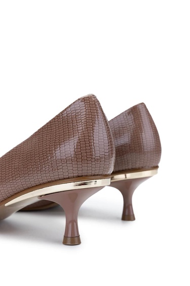  Tamer Tanca Kadın Vegan Vizon Baskı Topuklu Ayakkabı