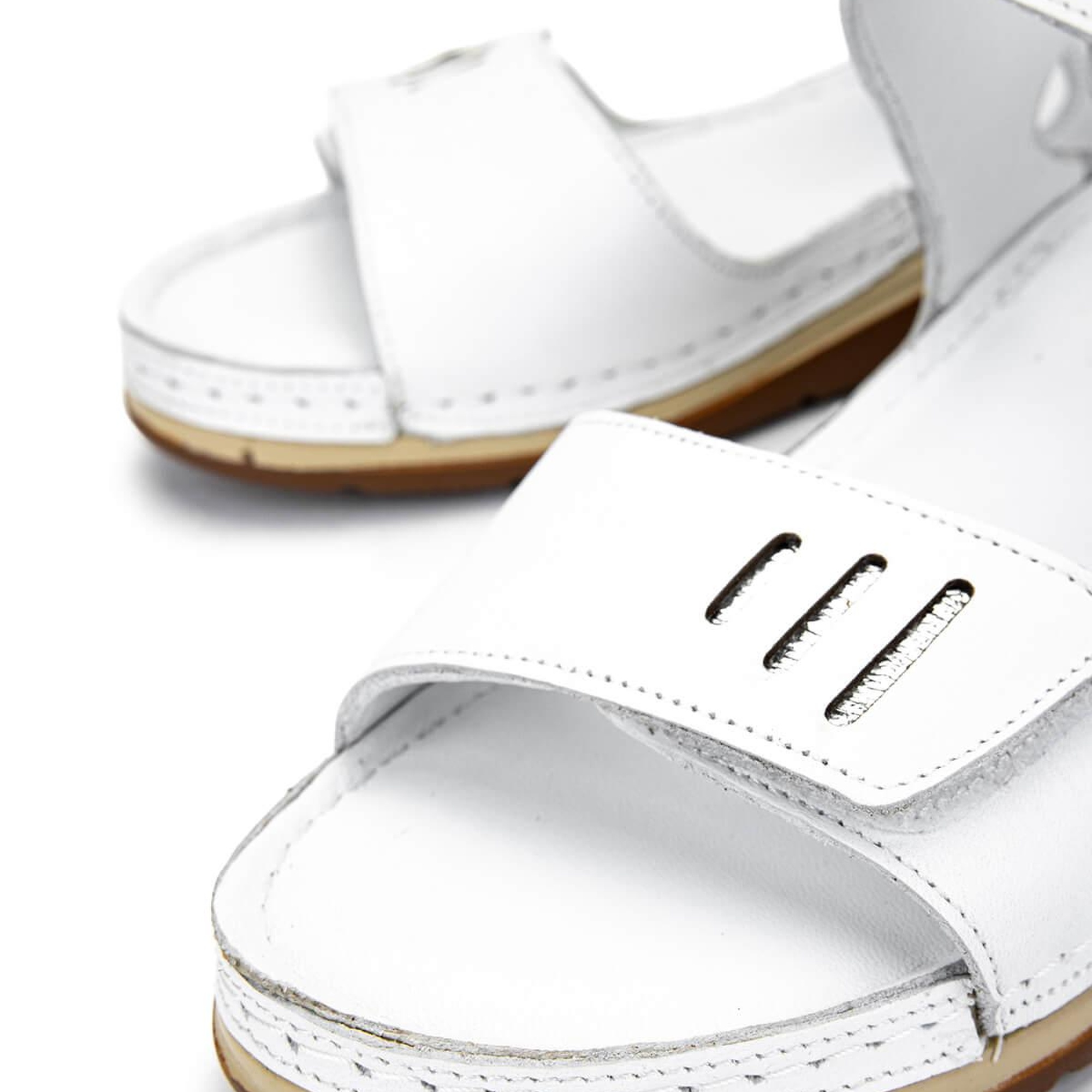 Tamer Tanca Kadın Hakiki Deri Beyaz Düz Sandalet