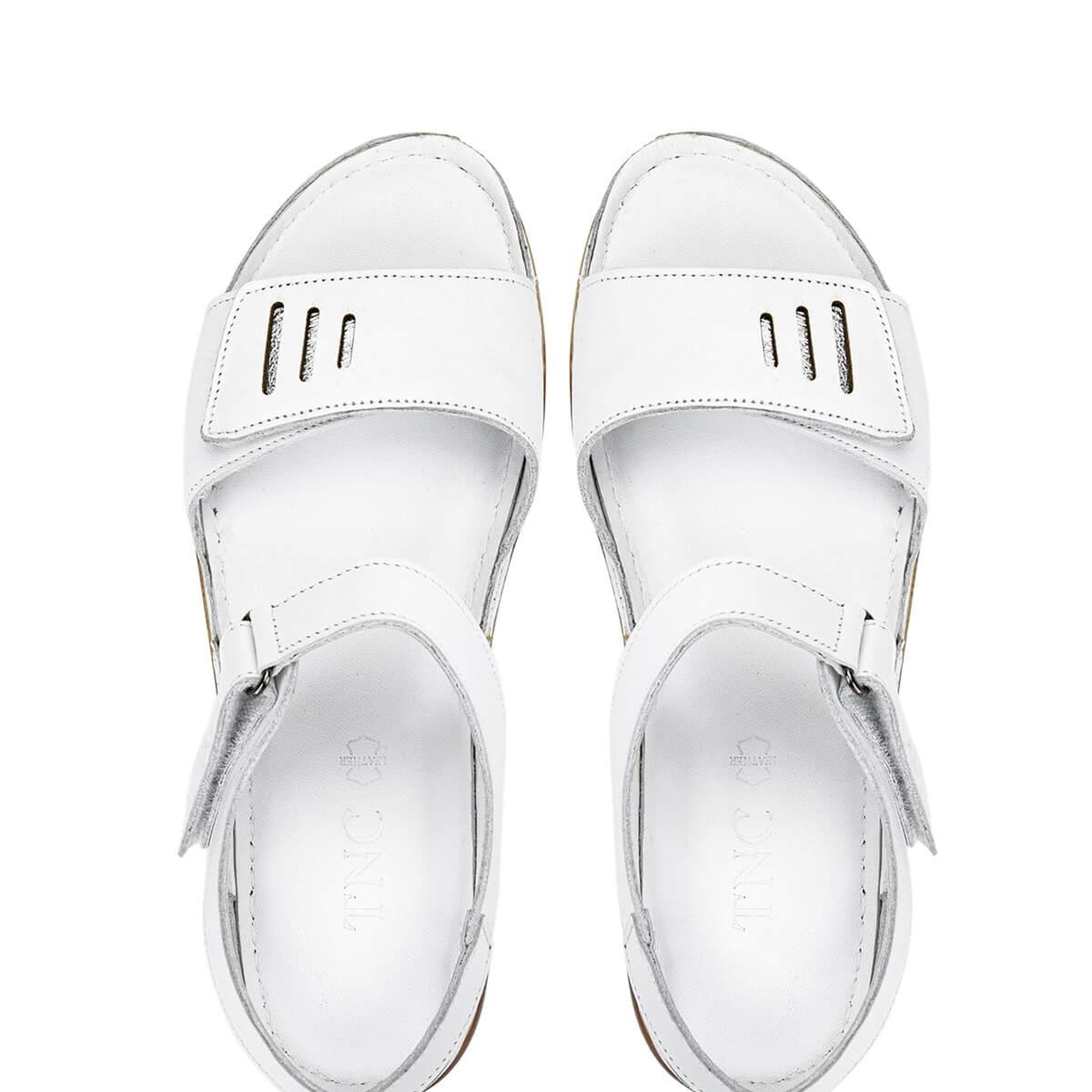 Tamer Tanca Kadın Hakiki Deri Beyaz Düz Sandalet