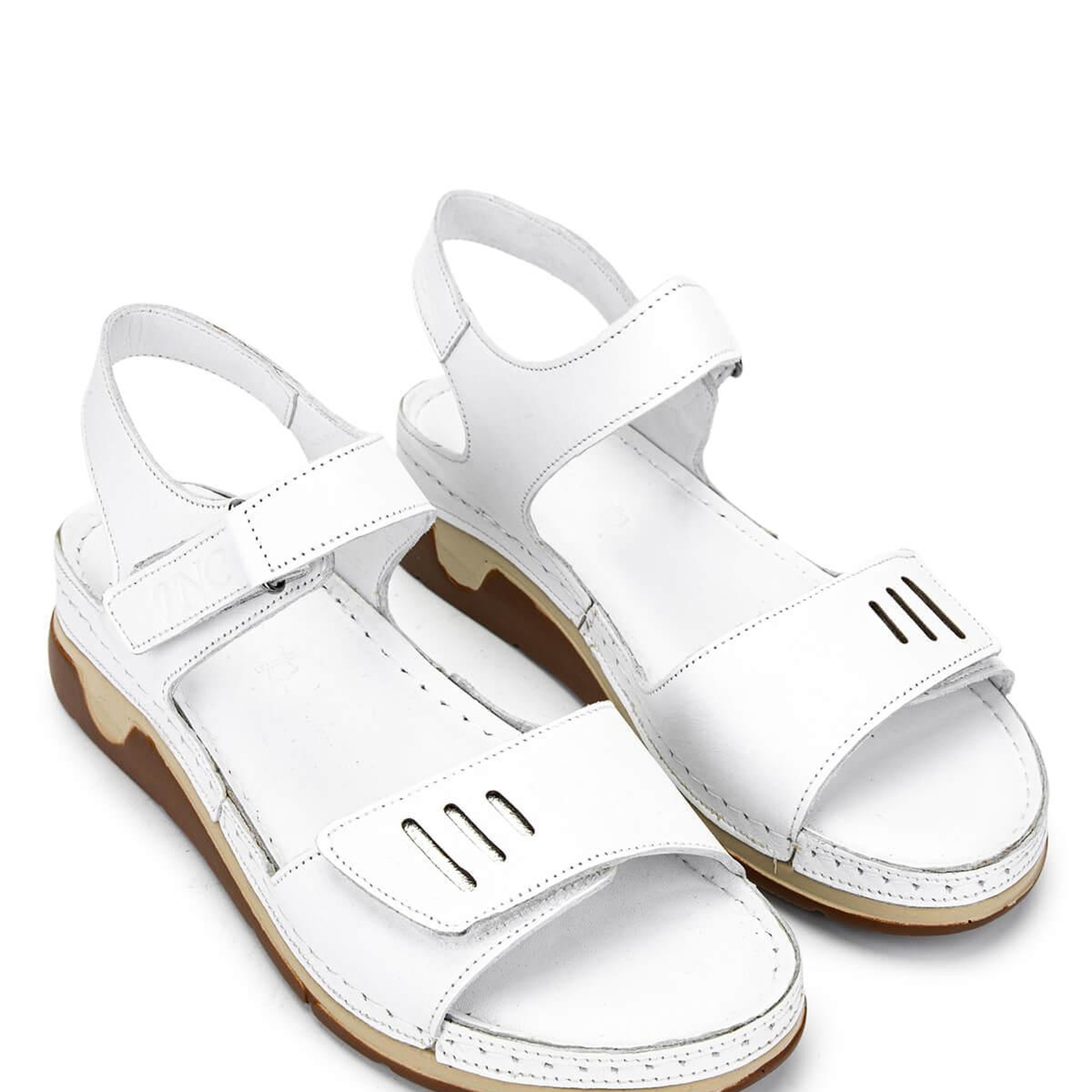 Tamer Tanca Kadın Hakiki Deri Beyaz Düz Sandalet