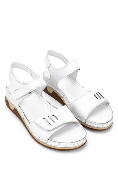  Tamer Tanca Kadın Hakiki Deri Beyaz Düz Sandalet