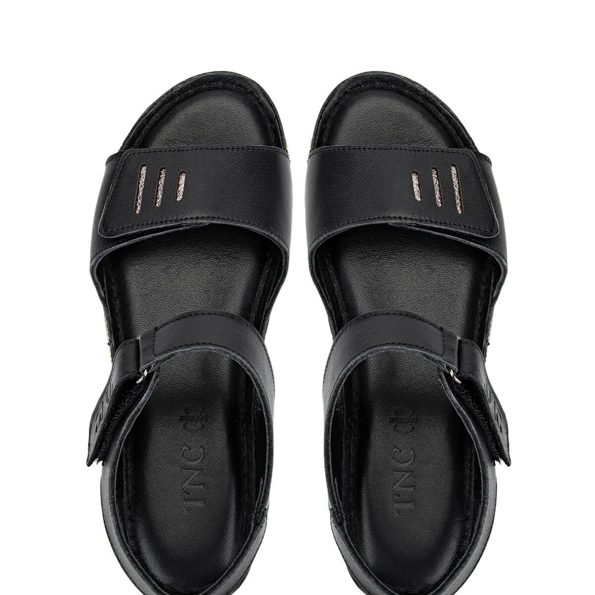 Tamer Tanca Kadın Hakiki Deri Siyah Deri Düz Sandalet