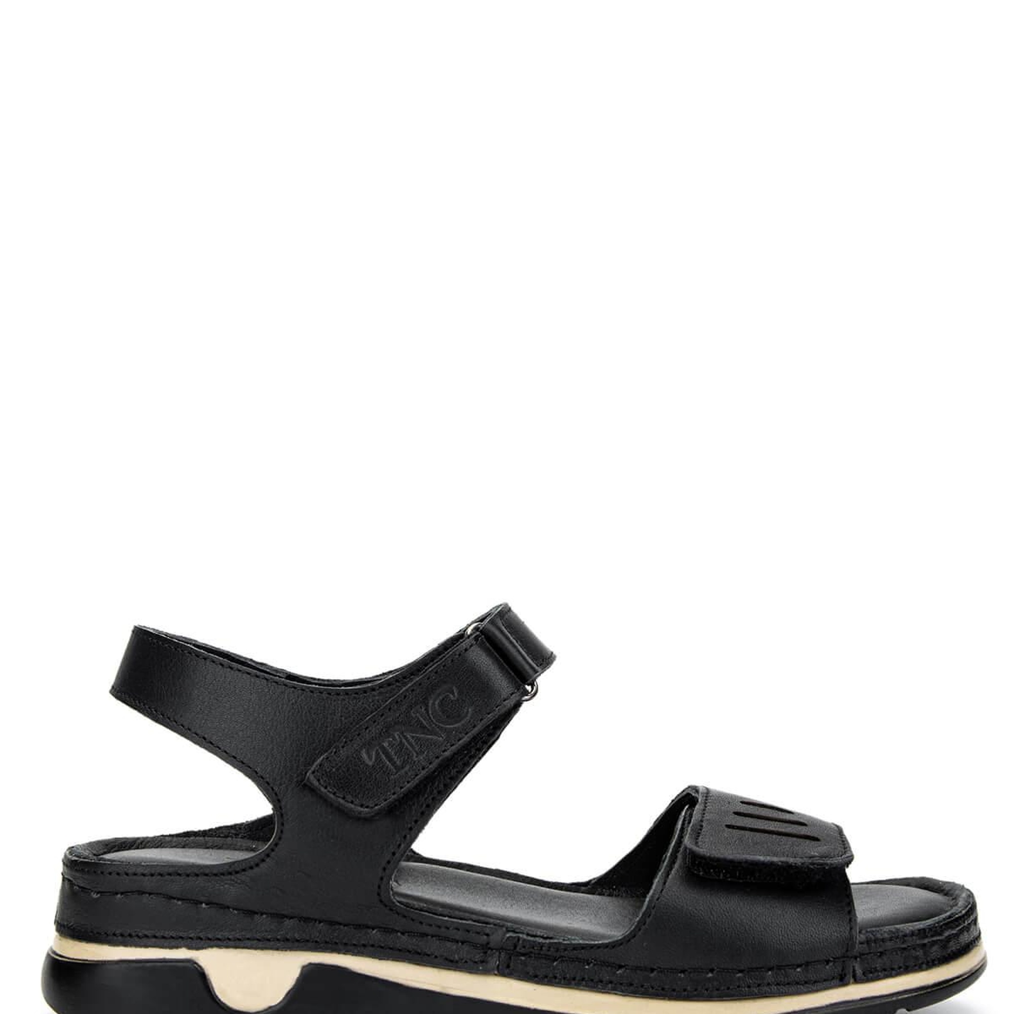 Tamer Tanca Kadın Hakiki Deri Siyah Deri Düz Sandalet