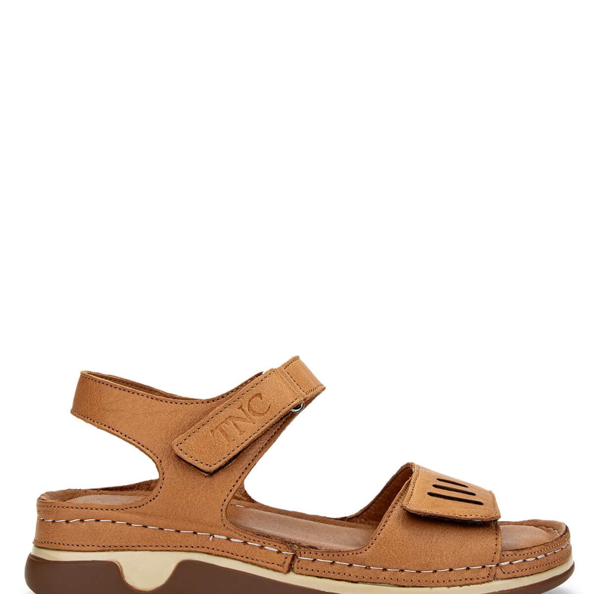 Tamer Tanca Kadın Hakiki Deri Taba Deri Düz Sandalet