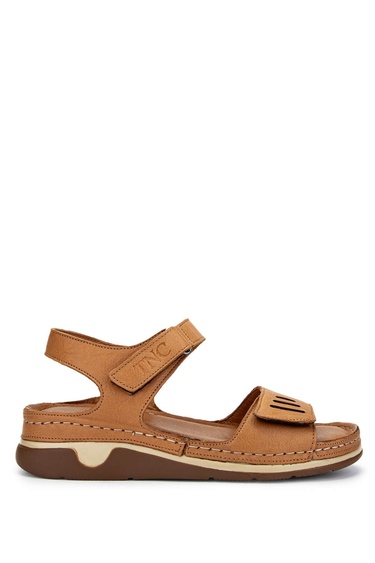  Tamer Tanca Kadın Hakiki Deri Taba Deri Düz Sandalet