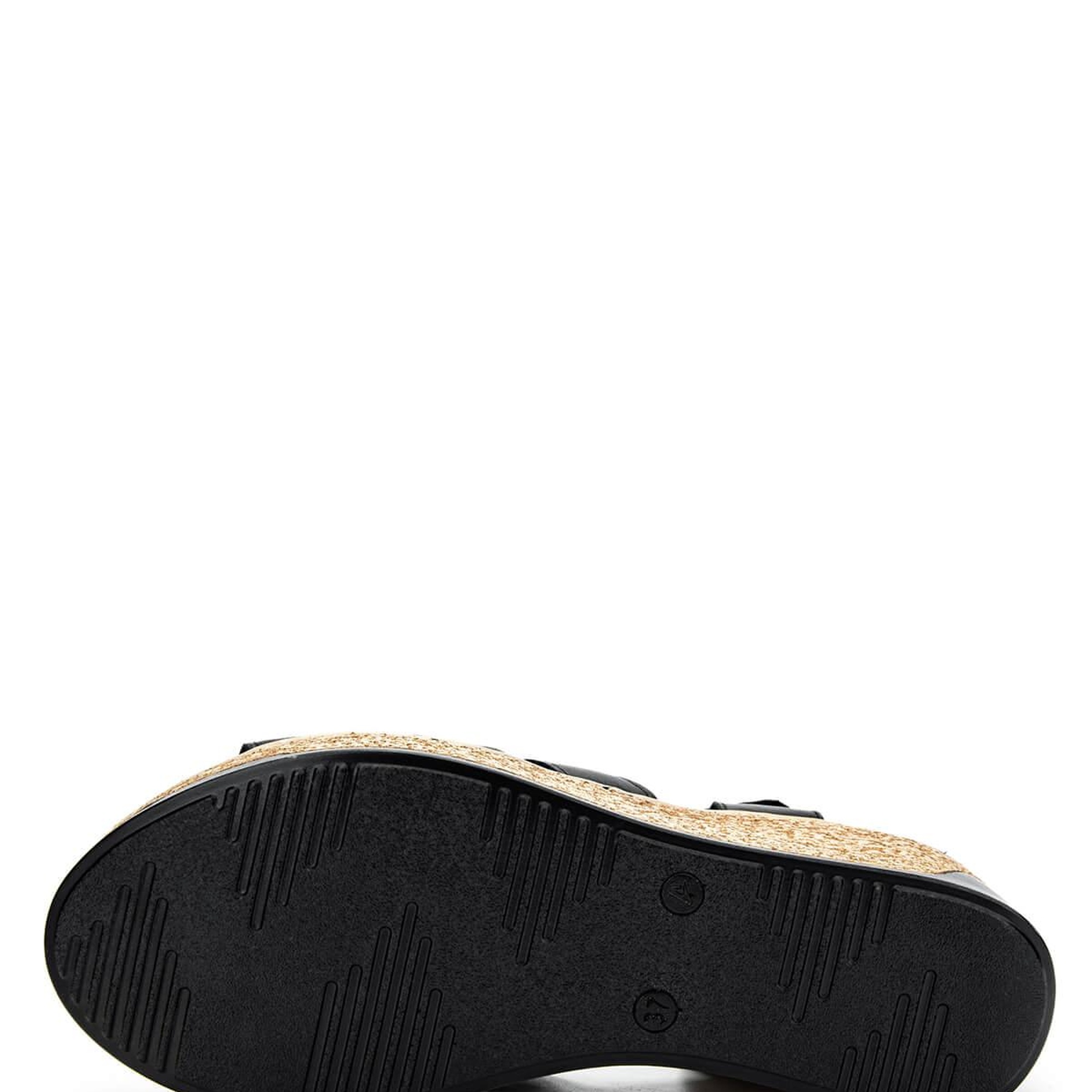 Tamer Tanca Kadın Hakiki Deri Siyah Deri Topuklu Sandalet