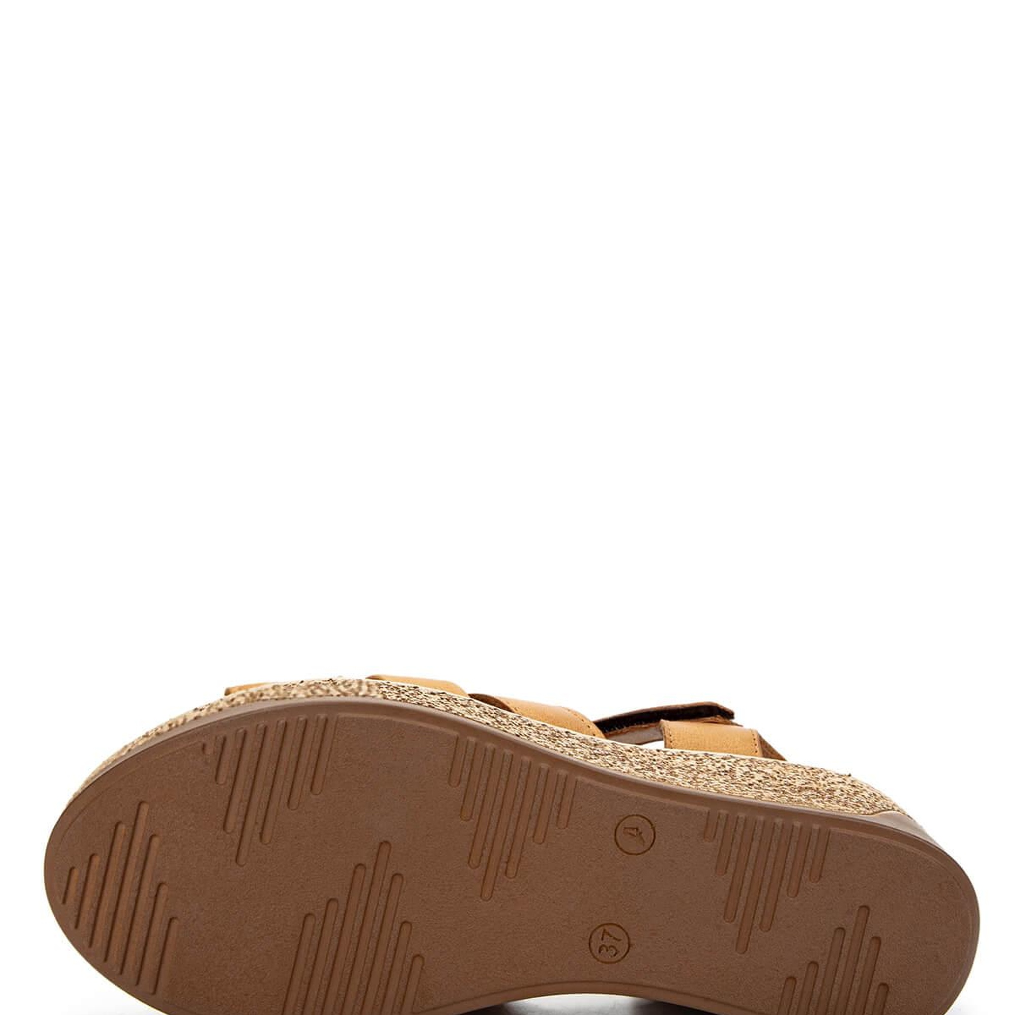 Tamer Tanca Kadın Hakiki Deri Taba Deri Topuklu Sandalet