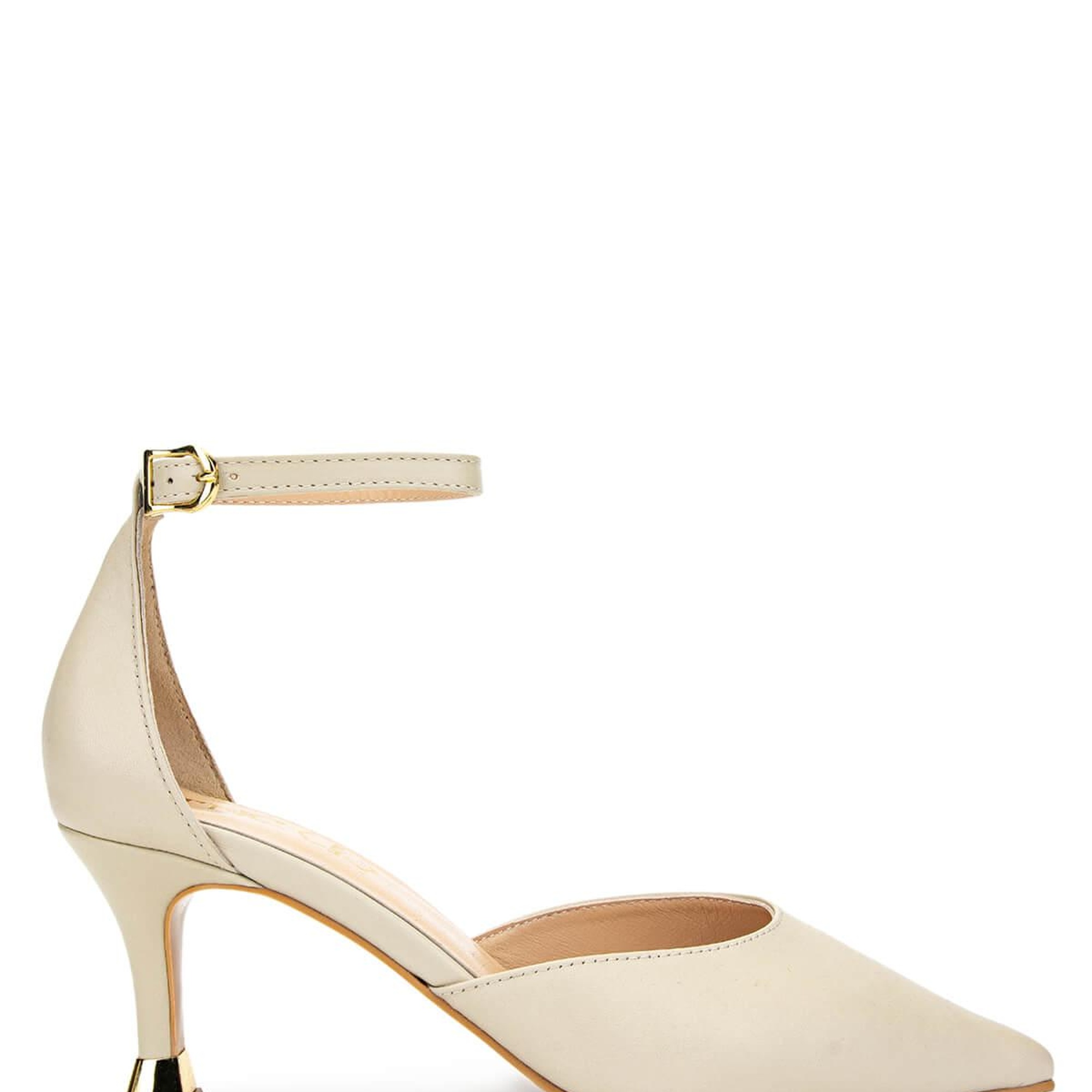 Tamer Tanca Kadın Hakiki Deri Bej Topuklu Ayakkabı