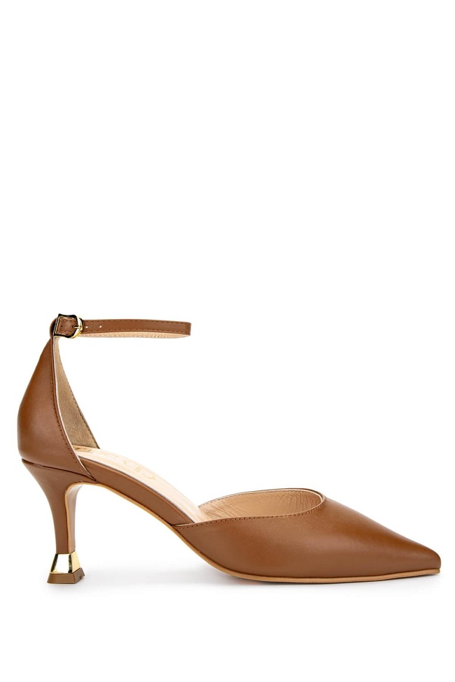  Tamer Tanca Kadın Hakiki Deri Taba Topuklu Ayakkabı