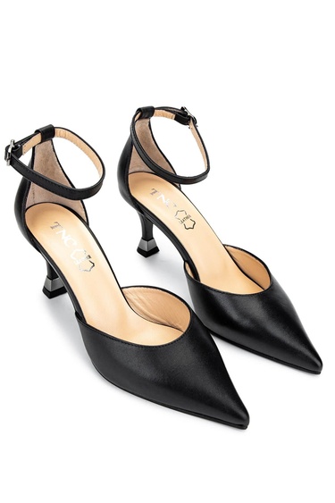  Tamer Tanca Kadın Hakiki Deri Siyah Topuklu Ayakkabı