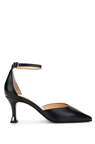  Tamer Tanca Kadın Hakiki Deri Siyah Topuklu Ayakkabı