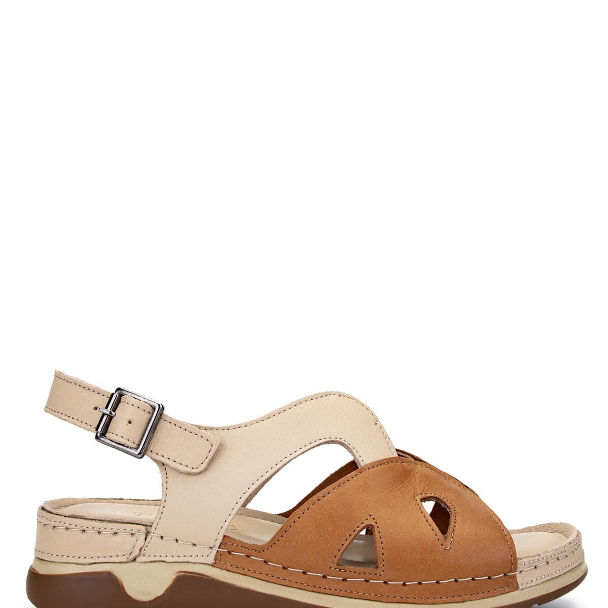 Tamer Tanca Kadın Hakiki Deri Bej Topuklu Sandalet