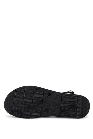  Tamer Tanca Kadın Hakiki Deri Siyah Deri Topuklu Sandalet