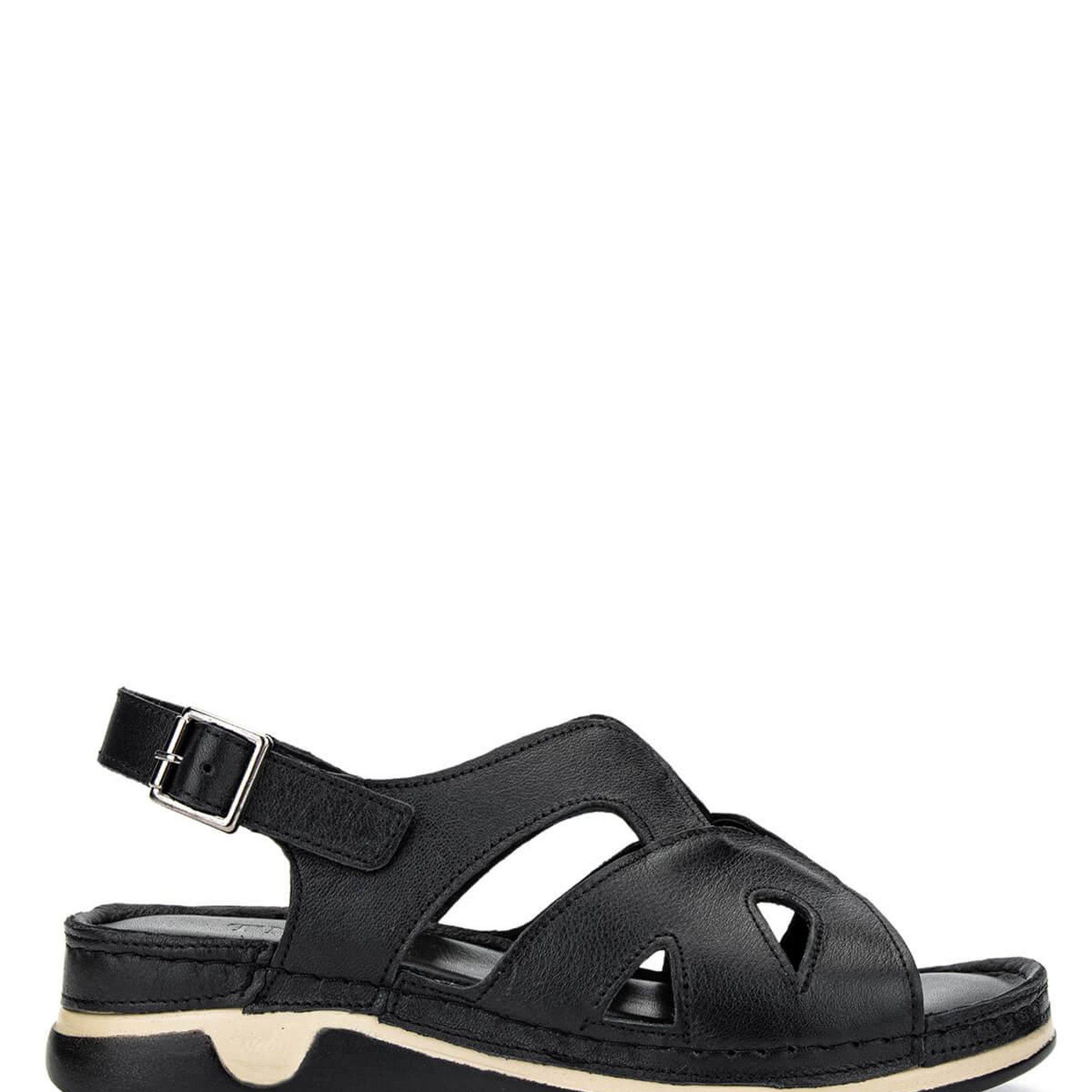 Tamer Tanca Kadın Hakiki Deri Siyah Deri Topuklu Sandalet