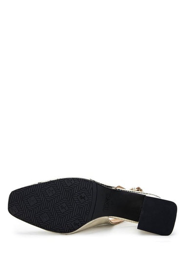  Tamer Tanca Kadın Hakiki Deri Altın Topuklu Ayakkabı