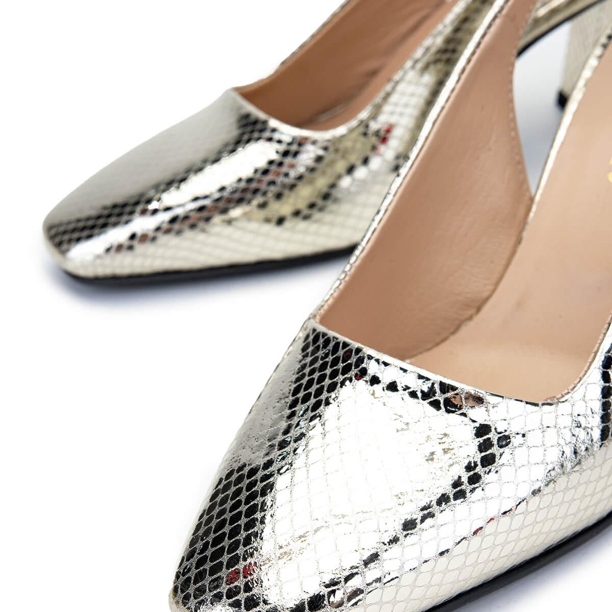 Tamer Tanca Kadın Hakiki Deri Altın Topuklu Ayakkabı