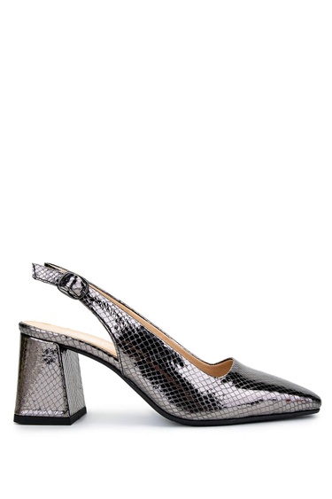  Tamer Tanca Kadın Hakiki Deri Antrasit Topuklu Ayakkabı