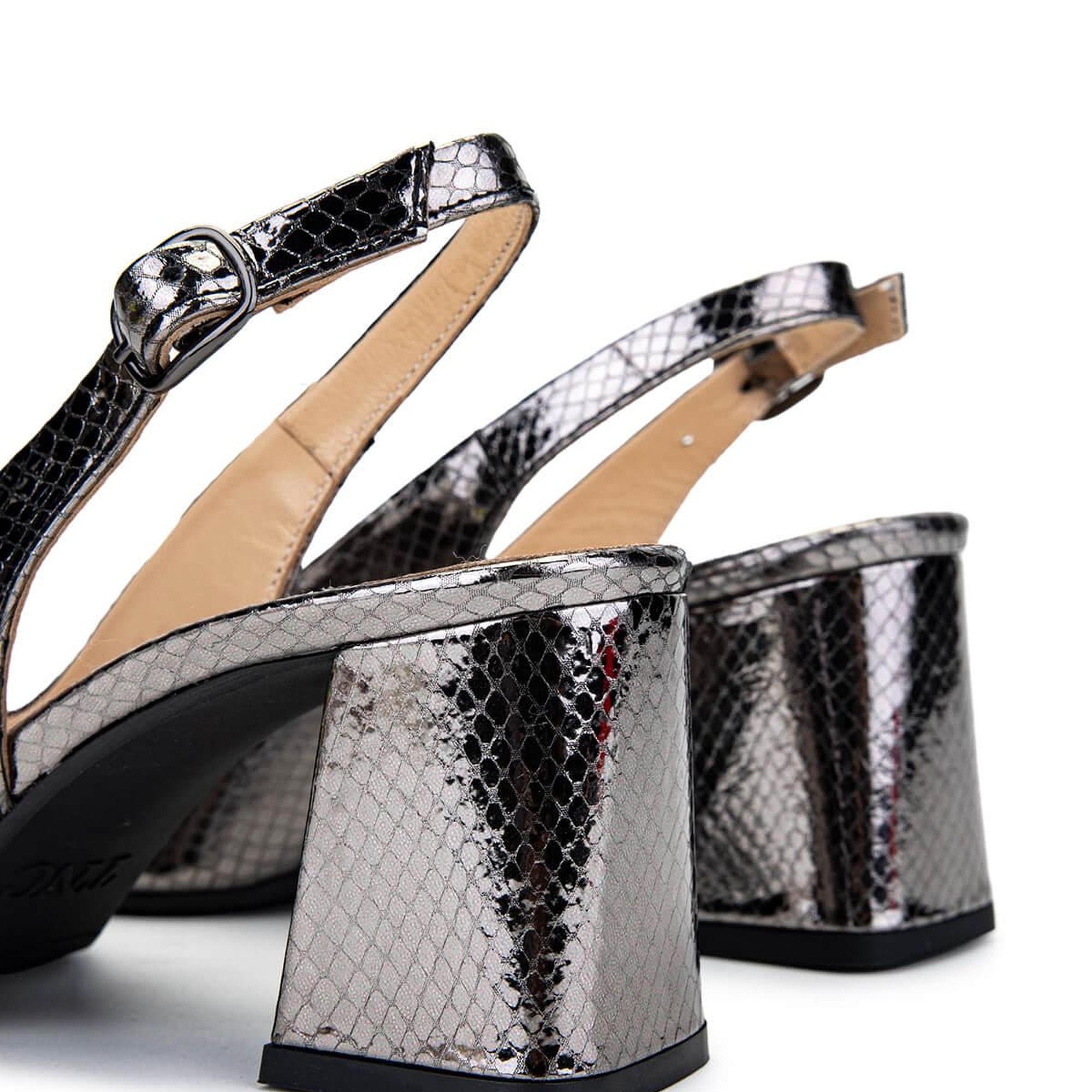 Tamer Tanca Kadın Hakiki Deri Antrasit Topuklu Ayakkabı