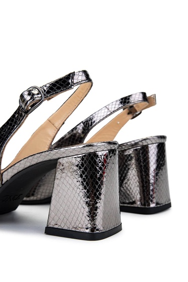  Tamer Tanca Kadın Hakiki Deri Antrasit Topuklu Ayakkabı