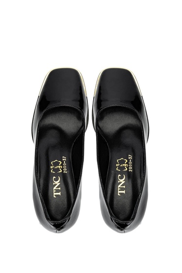  Tamer Tanca Kadın Hakiki Deri Siyah Rugan Topuklu Ayakkabı