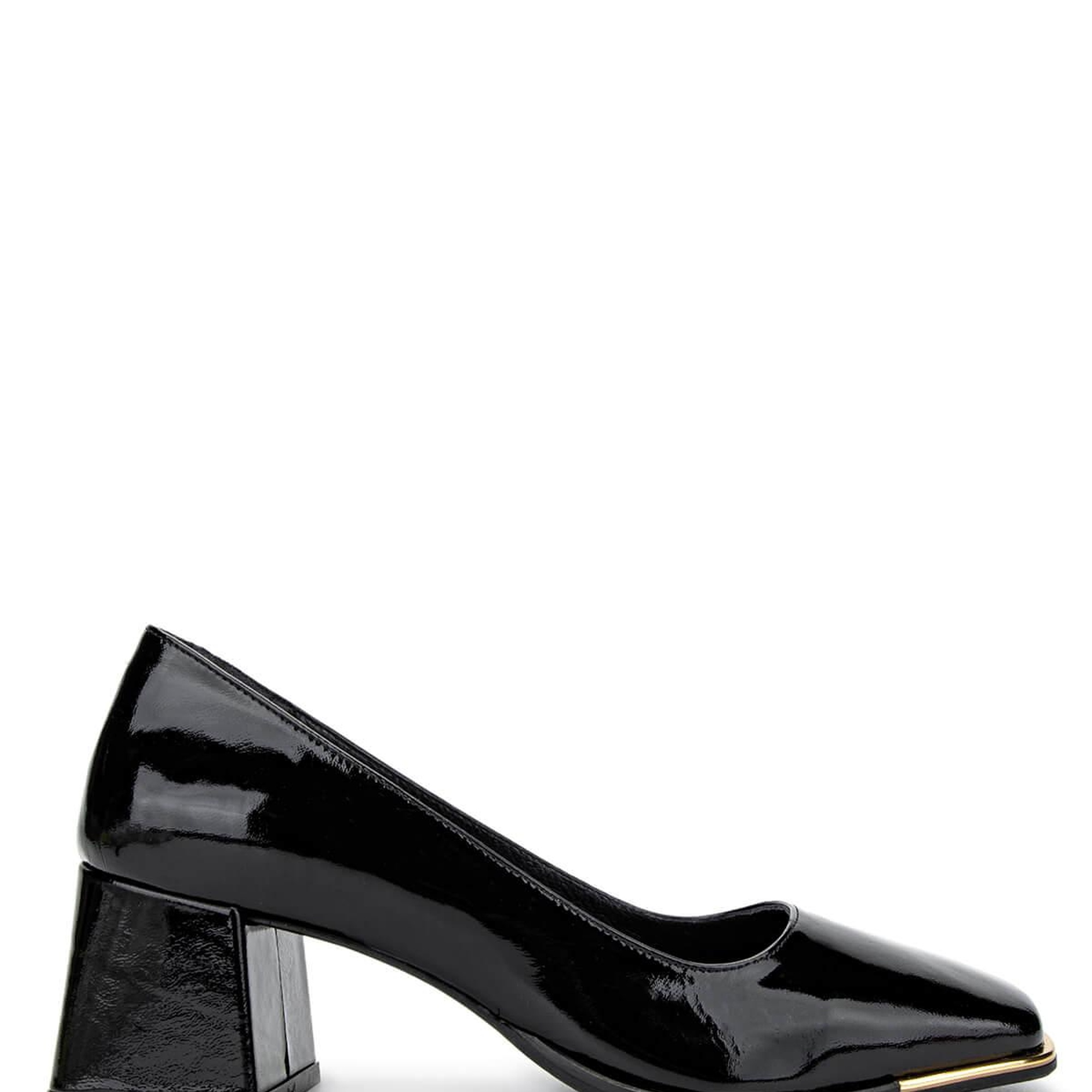 Tamer Tanca Kadın Hakiki Deri Siyah Rugan Topuklu Ayakkabı