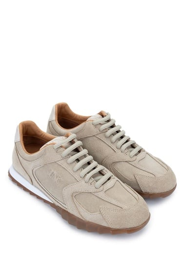  Tamer Tanca Kadın Hakiki Deri Bej Süet Sneakers & Spor Ayakkabı