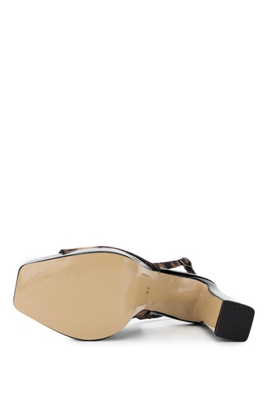  Tamer Tanca Kadın Vegan Leopar Topuklu Ayakkabı