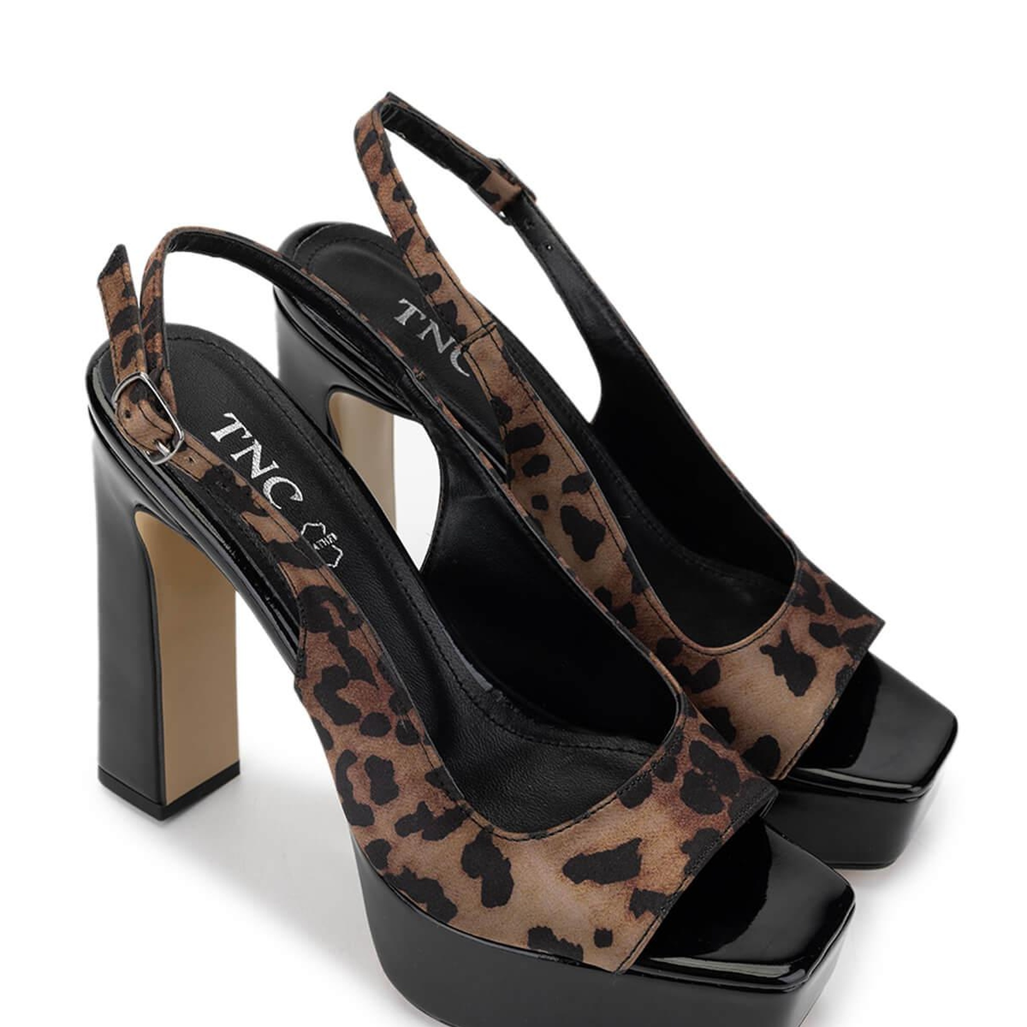Tamer Tanca Kadın Vegan Leopar Topuklu Ayakkabı