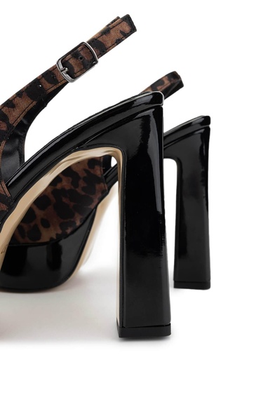  Tamer Tanca Kadın Vegan Leopar Topuklu Ayakkabı
