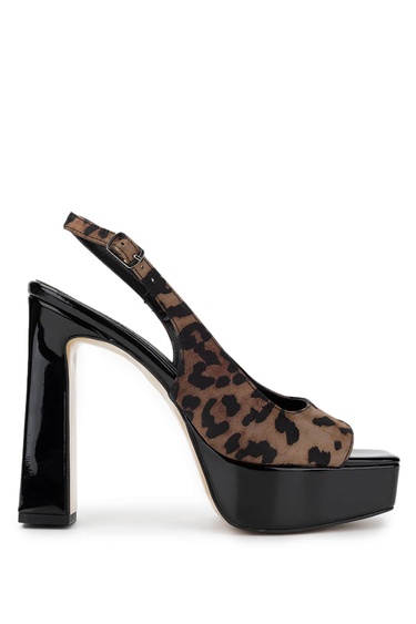  Tamer Tanca Kadın Vegan Leopar Topuklu Ayakkabı