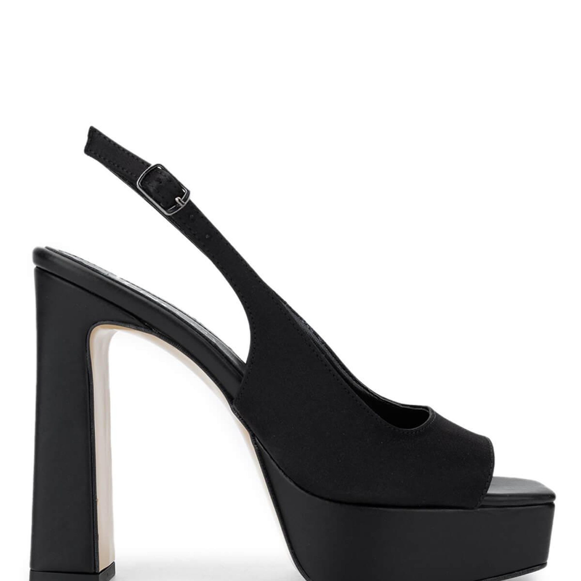 Tamer Tanca Kadın Vegan Siyah Saten Topuklu Ayakkabı