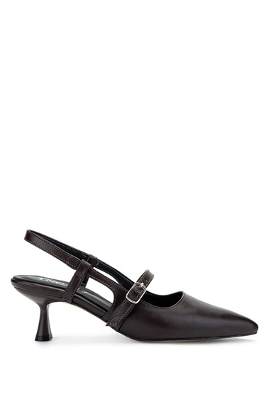  Tamer Tanca Kadın Hakiki Deri Kahverengi Topuklu Ayakkabı