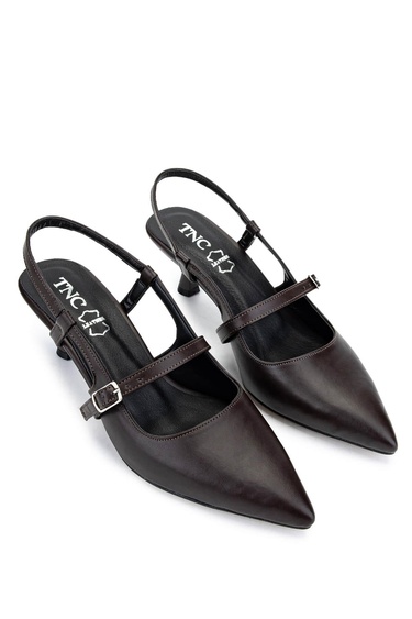  Tamer Tanca Kadın Hakiki Deri Kahverengi Topuklu Ayakkabı