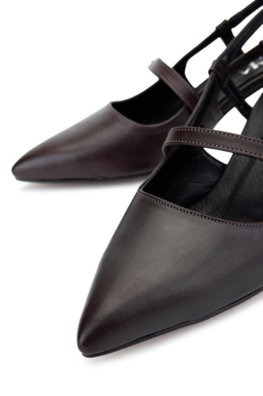  Tamer Tanca Kadın Hakiki Deri Kahverengi Topuklu Ayakkabı