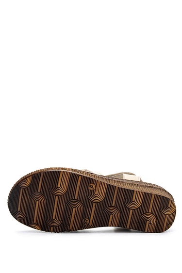  Tamer Tanca Kadın Hakiki Deri Bej Topuklu Sandalet