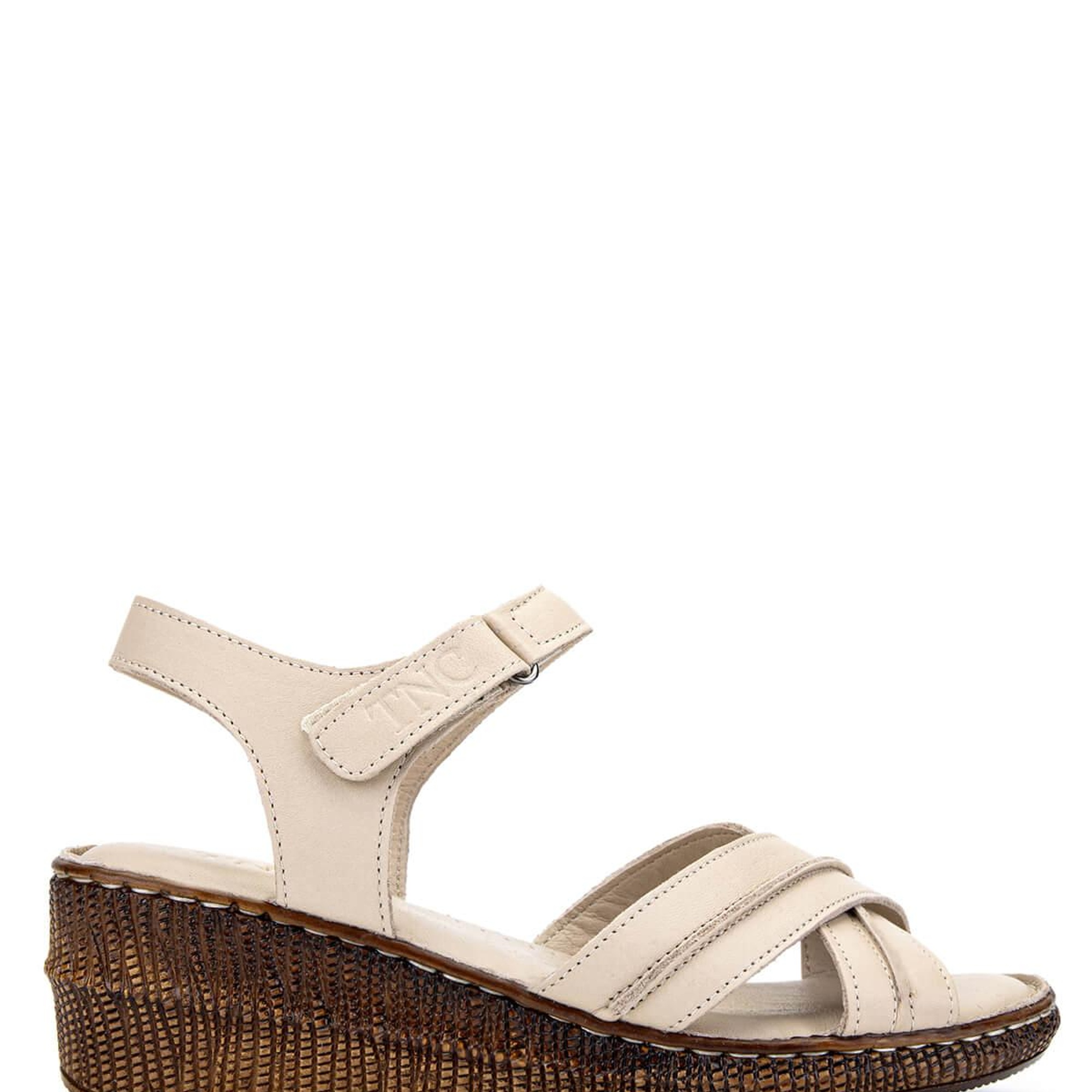 Tamer Tanca Kadın Hakiki Deri Bej Topuklu Sandalet